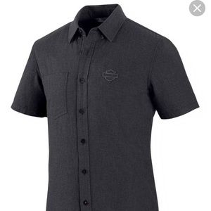 Harley Davidson slim fit black button shirt L NWT